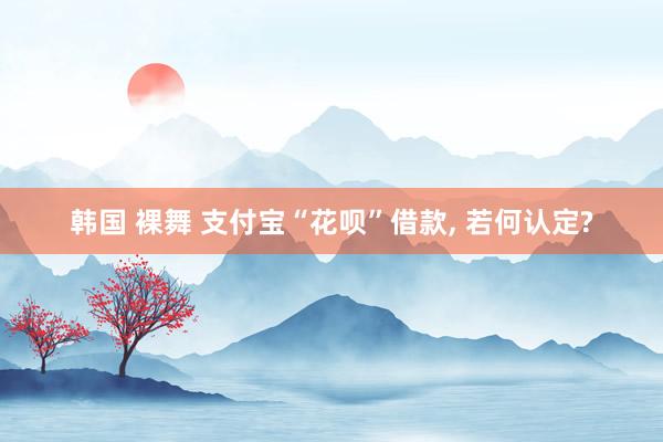 韩国 裸舞 支付宝“花呗”借款， 若何认定?